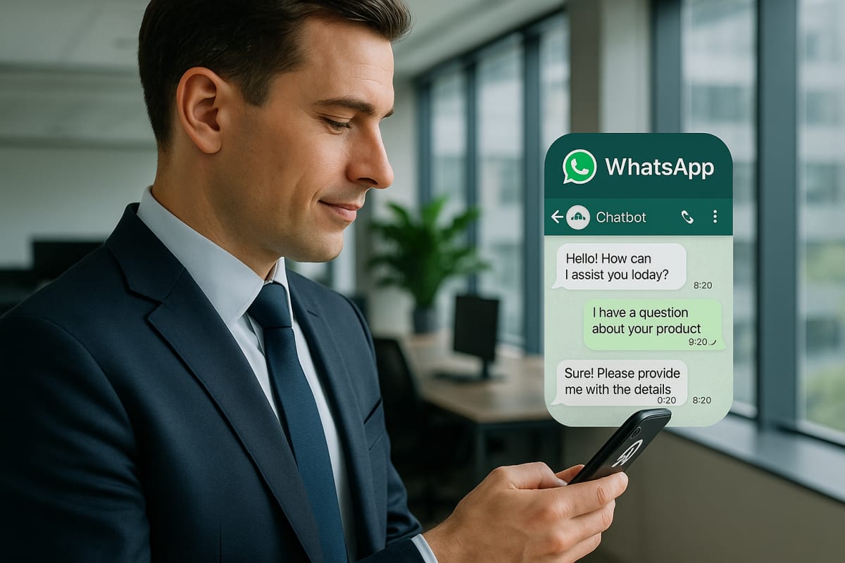 WhatsApp lead capture with AI integration, a business engaging with a chatbot