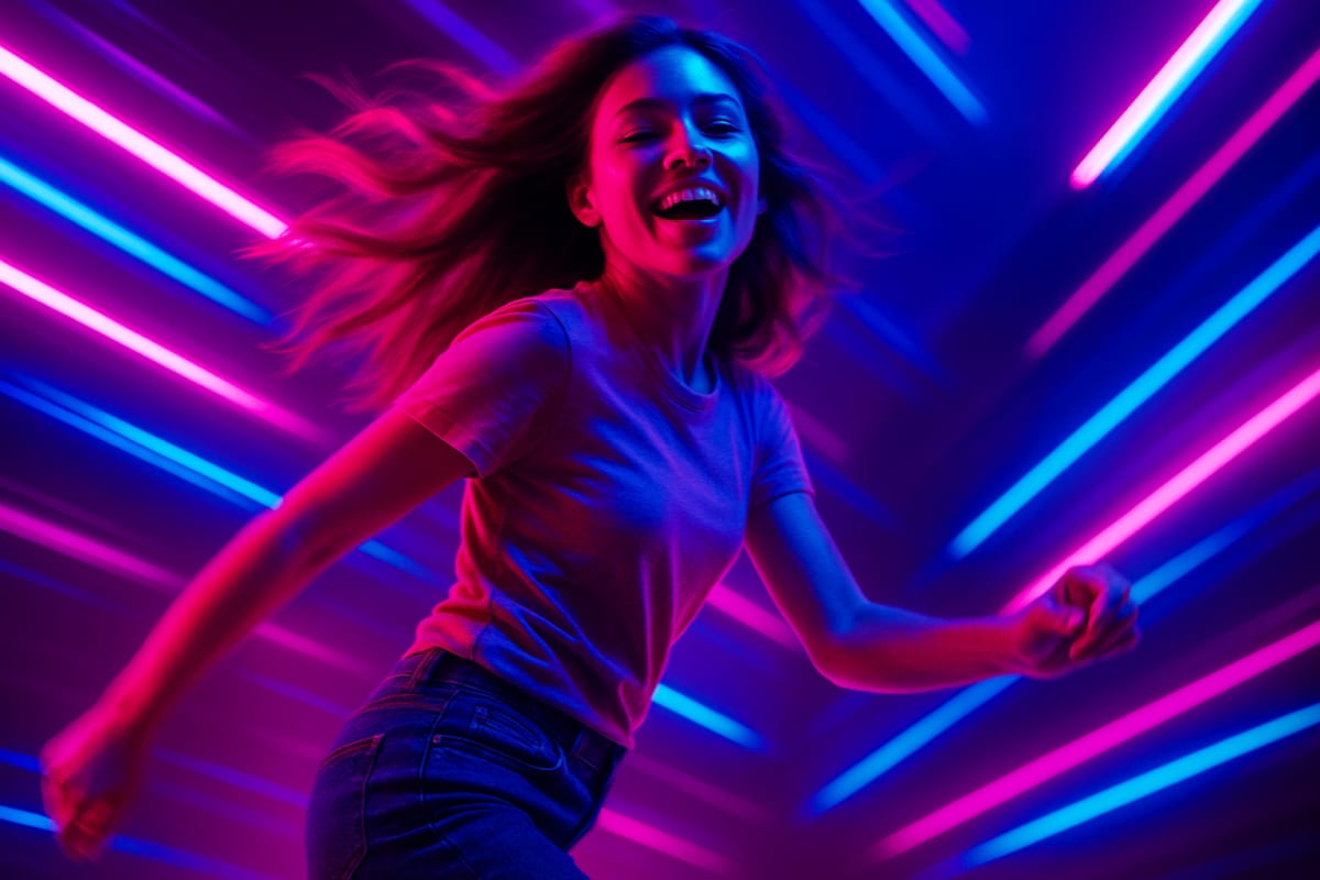 Vibrant AI-generated video scene with text to video AI technology.