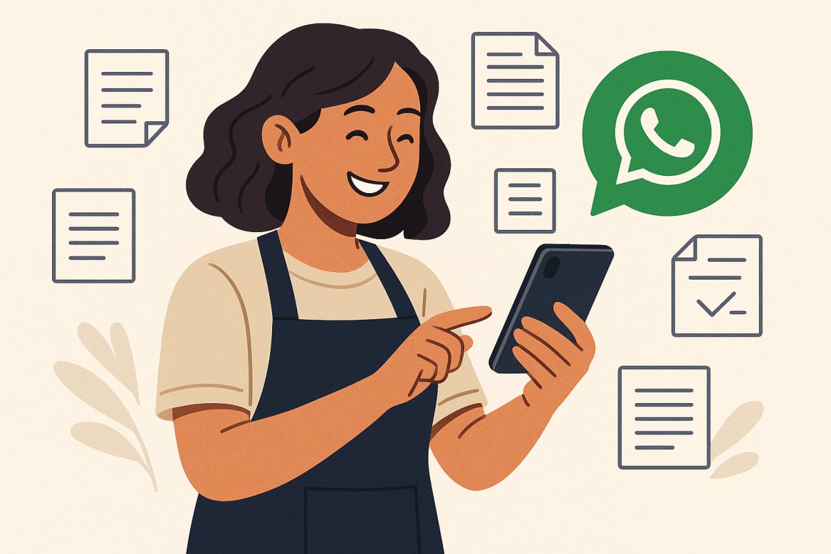 Illustration of WhatsApp lead capture process for small businesses