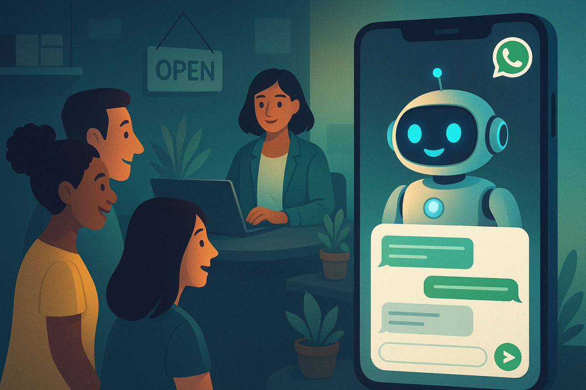 AI receptionist helping small business with WhatsApp automation