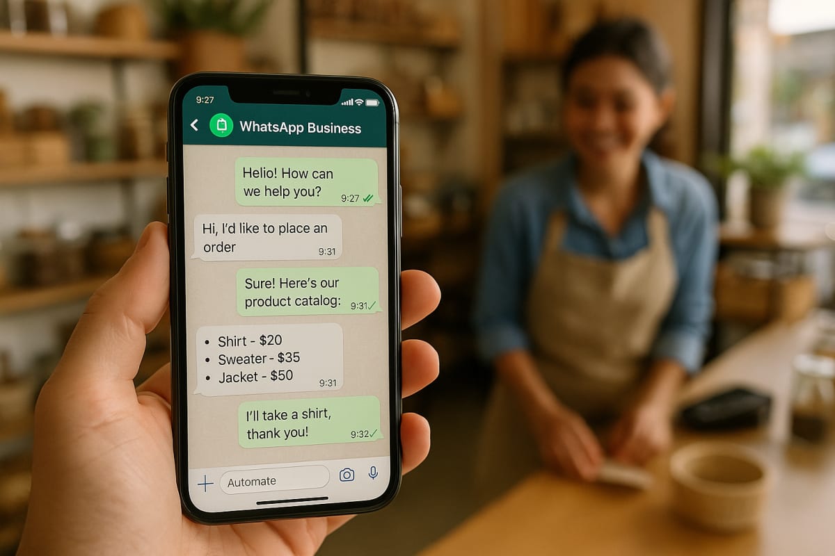 WhatsApp Business automation technology assisting customers