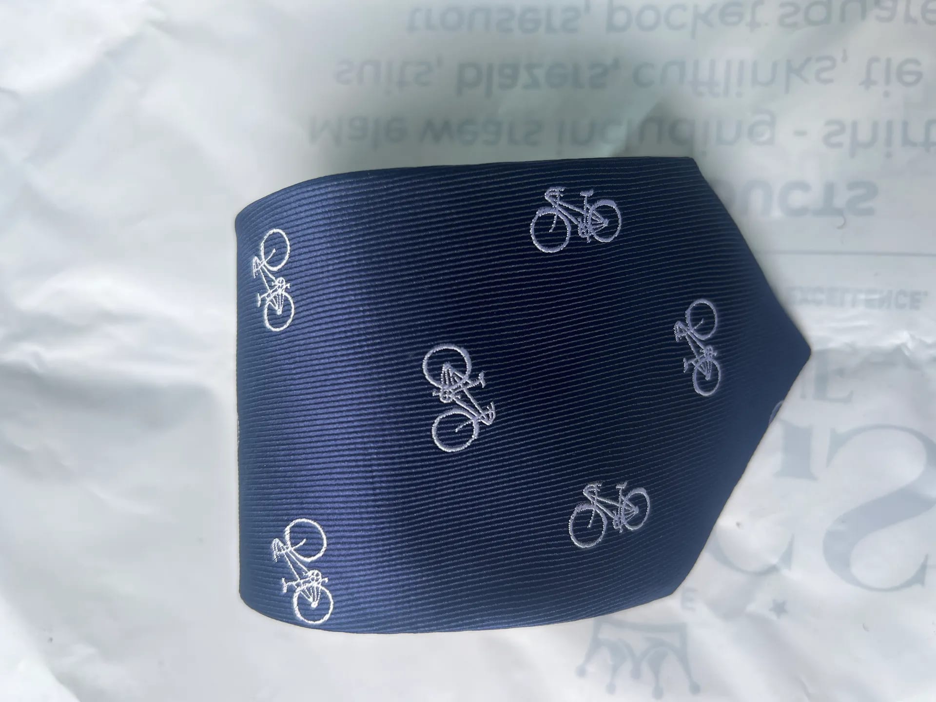 Navy Bike Pattern Tie - Image 1