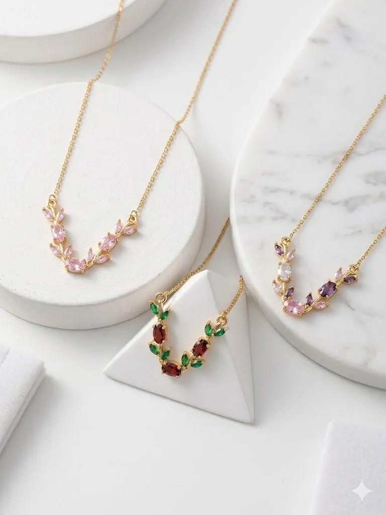 SAR dainty necklace 🌸(pink)