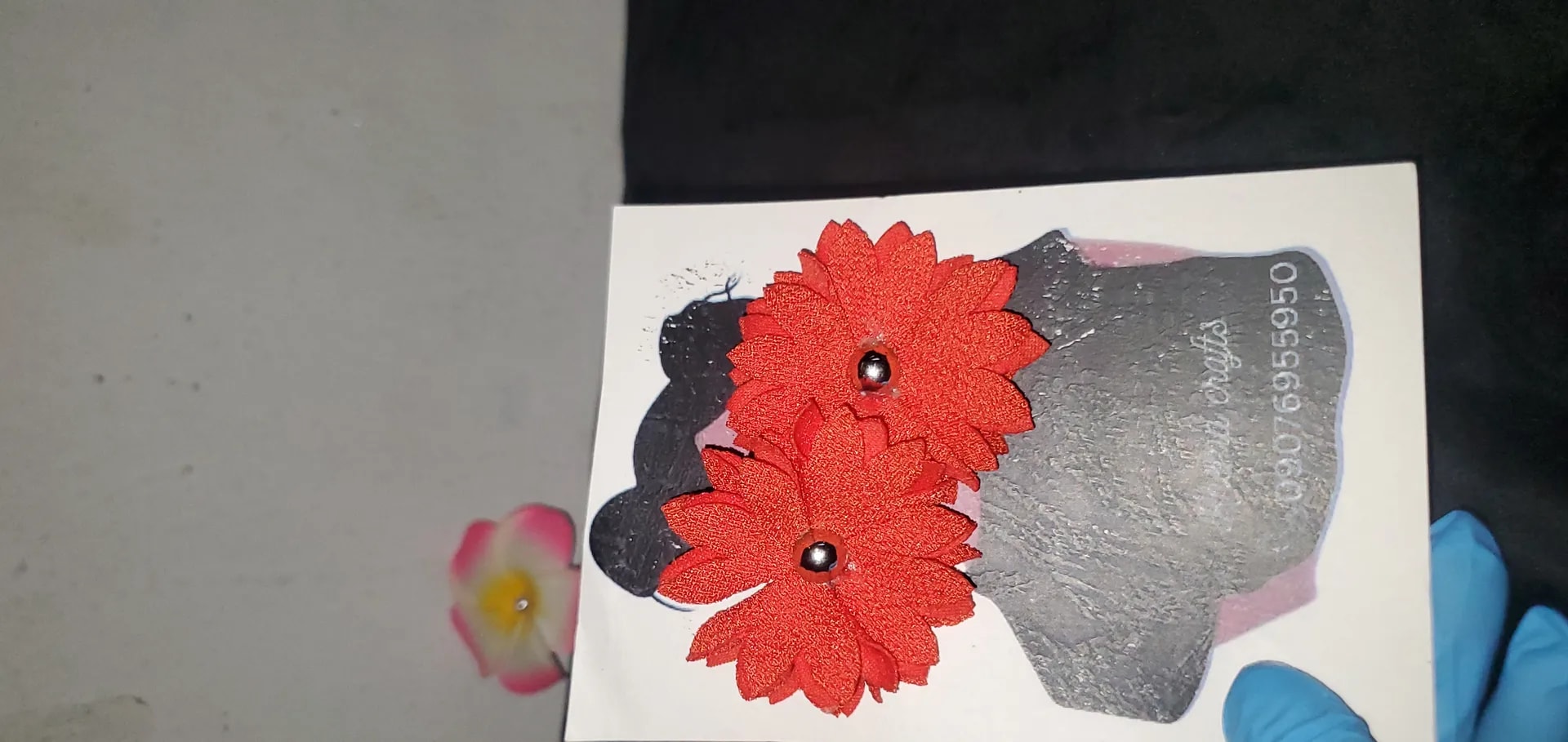 Fabric flower earrings 
