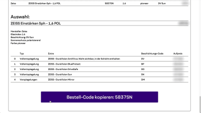 Beratungsboard - Optrician Sales Tool