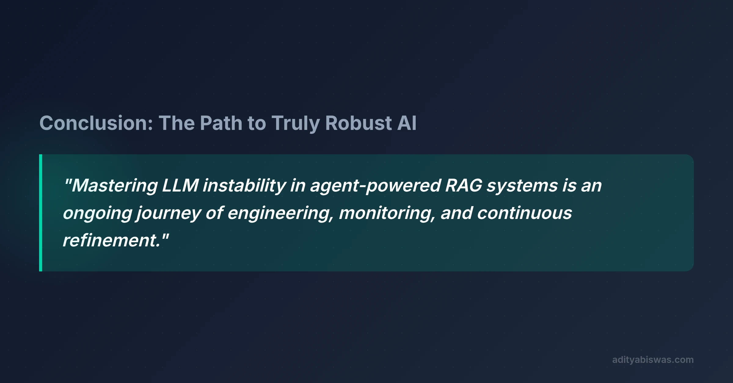 ## Conclusion: The Path to Truly Robust AI