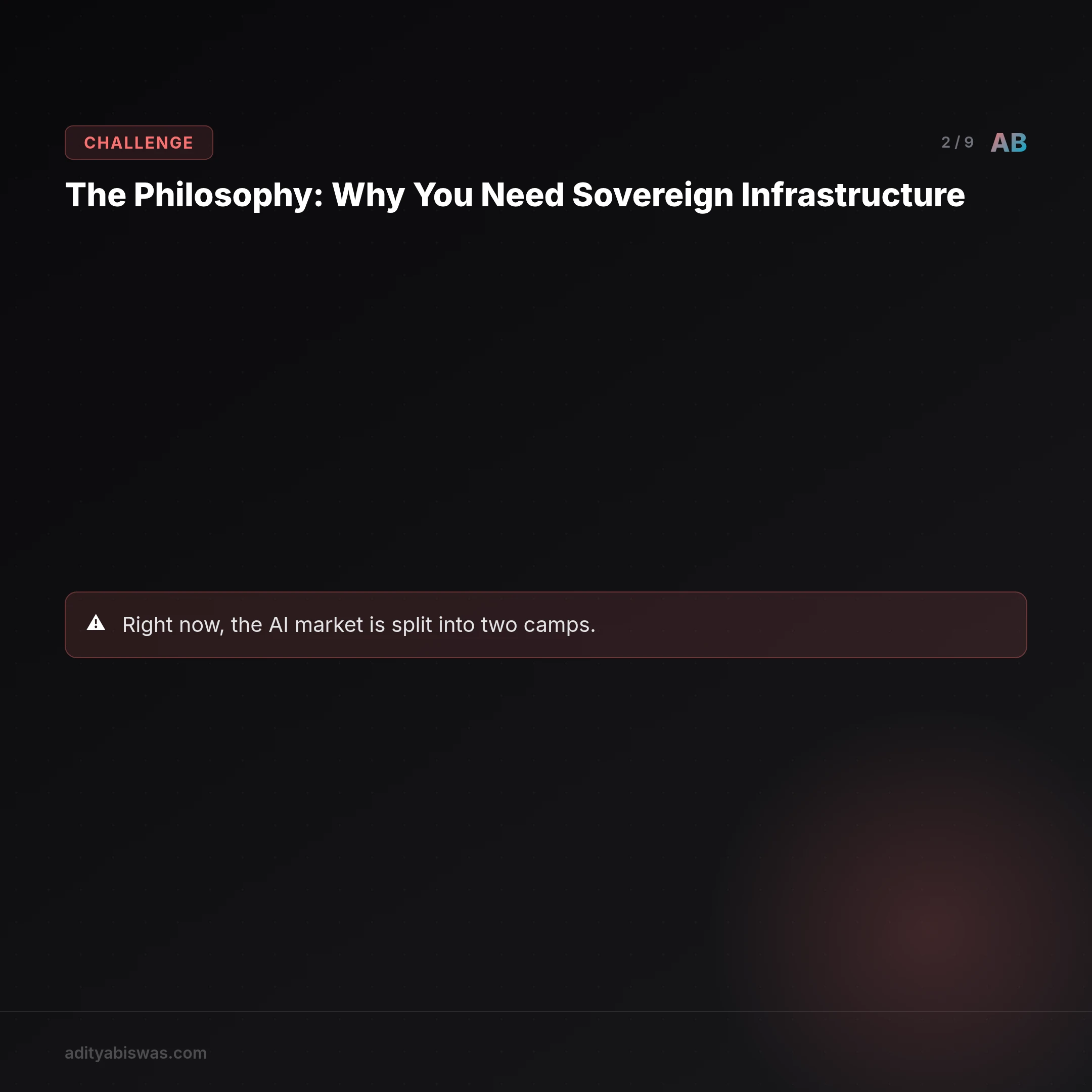 ## The Philosophy: Why You Need Sovereign Infrastructure