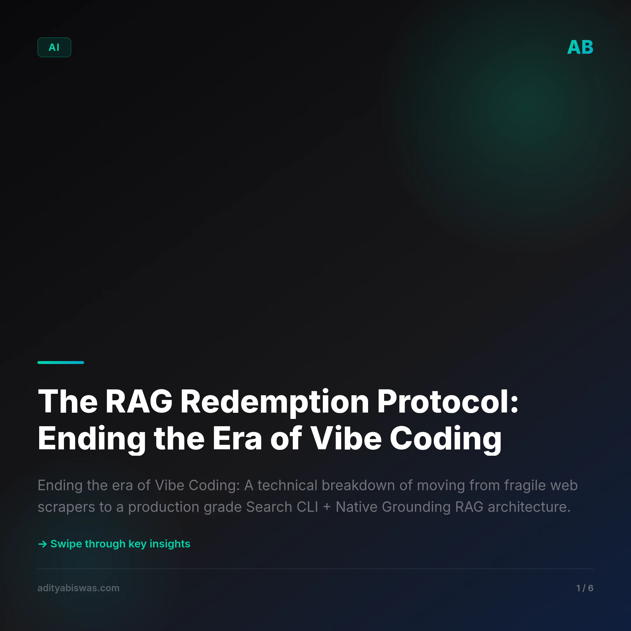 The RAG Redemption Protocol: Ending the Era of Vibe Coding