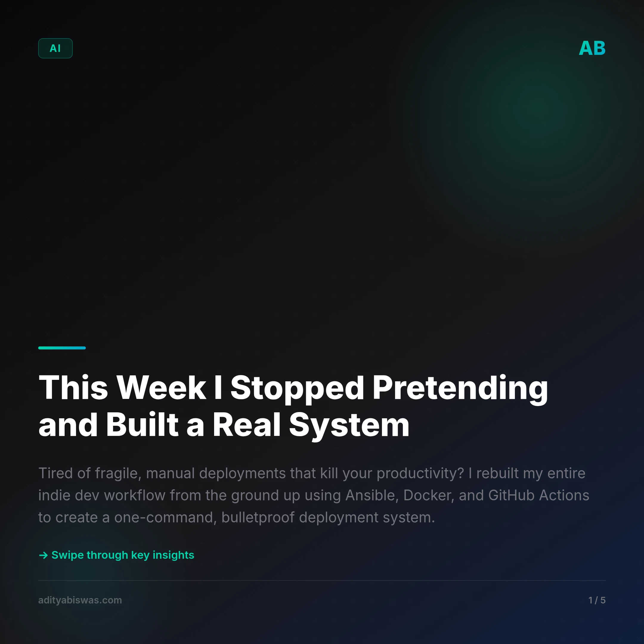 This Week I Stopped Pretending and Built a Real System