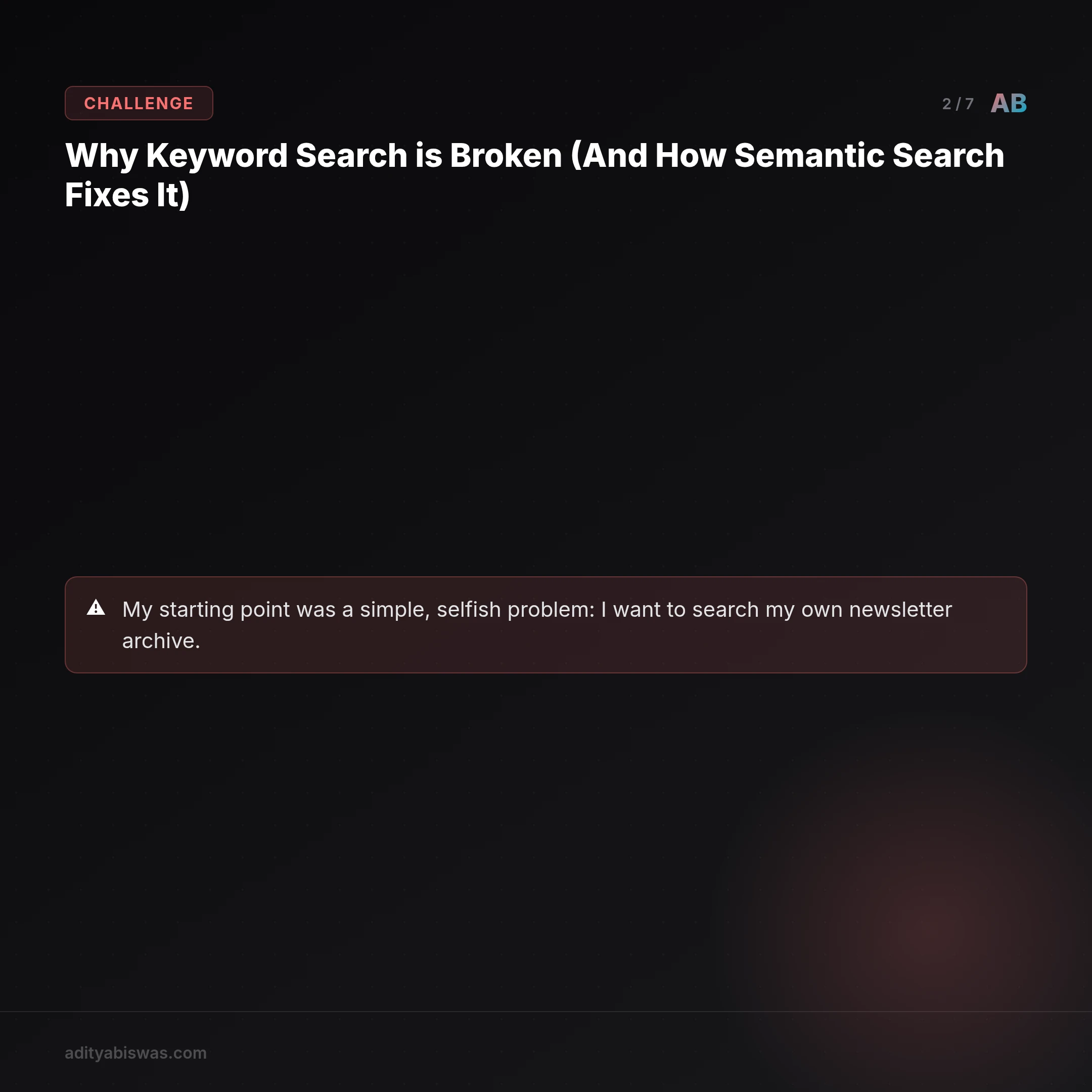 ## Why Keyword Search is Broken (And How Semantic Search Fixes It)