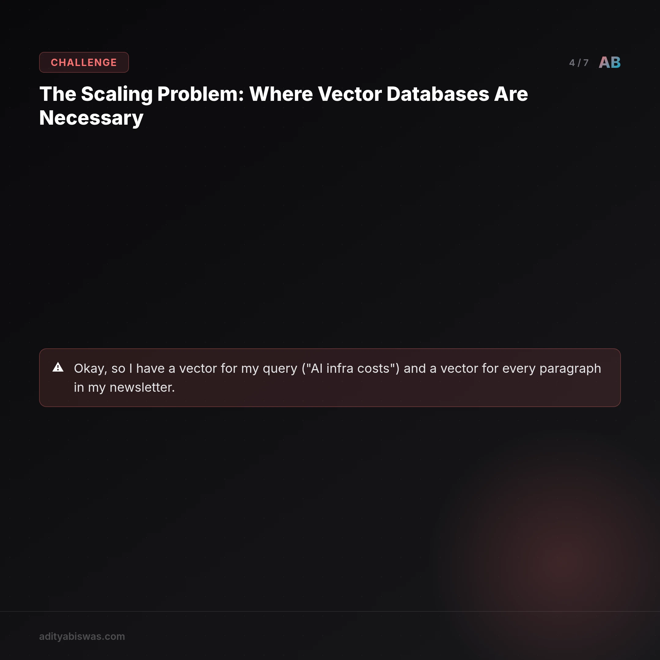 ## The Scaling Problem: Where Vector Databases Are Necessary