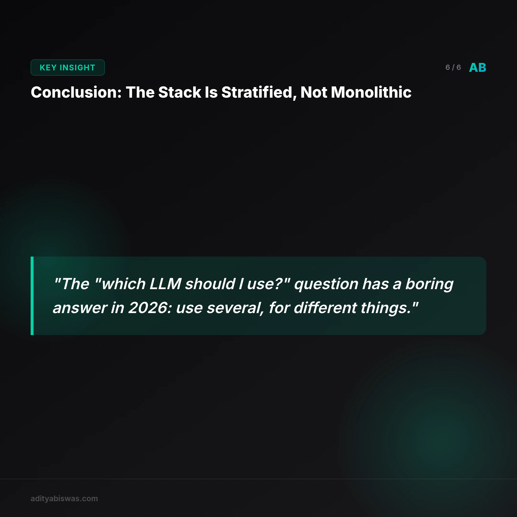 ## Conclusion: The Stack Is Stratified, Not Monolithic