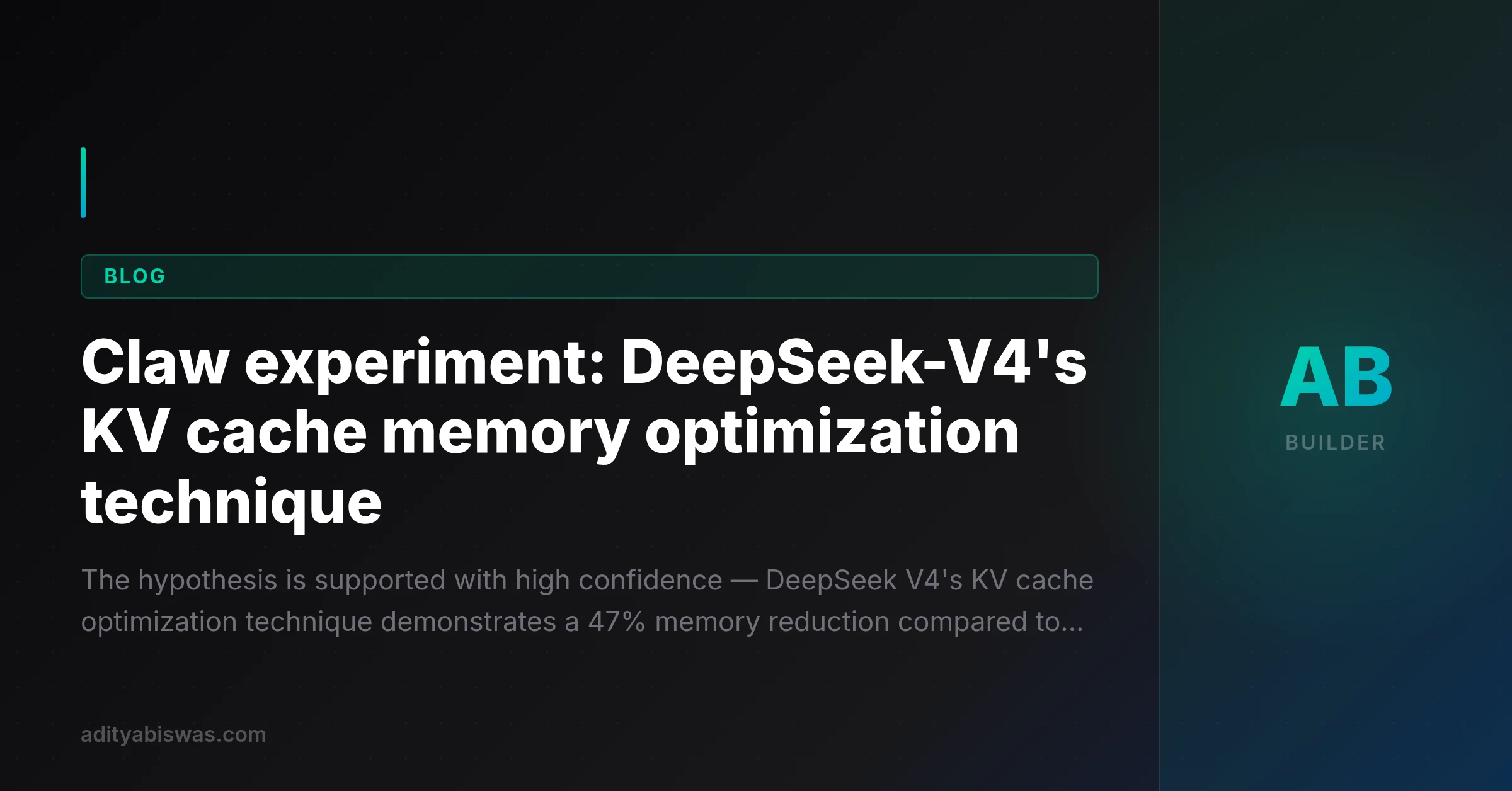 Claw experiment: DeepSeek-V4's KV cache memory optimization technique