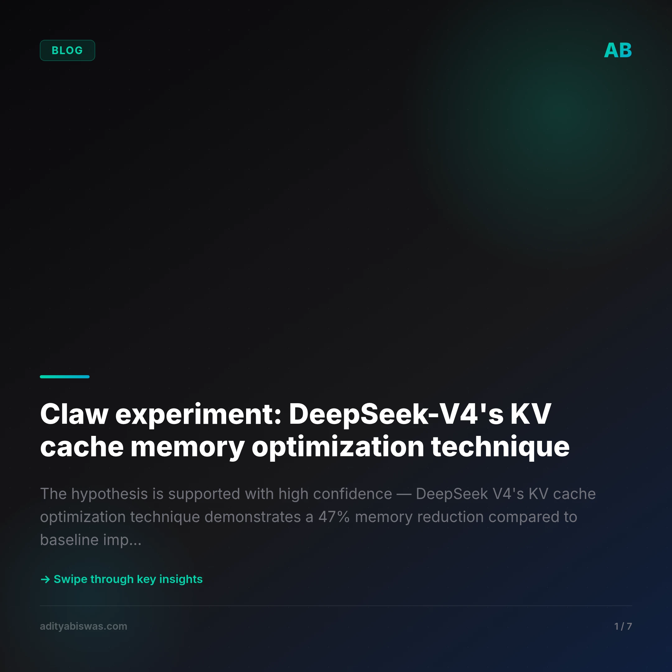 Claw experiment: DeepSeek-V4's KV cache memory optimization technique