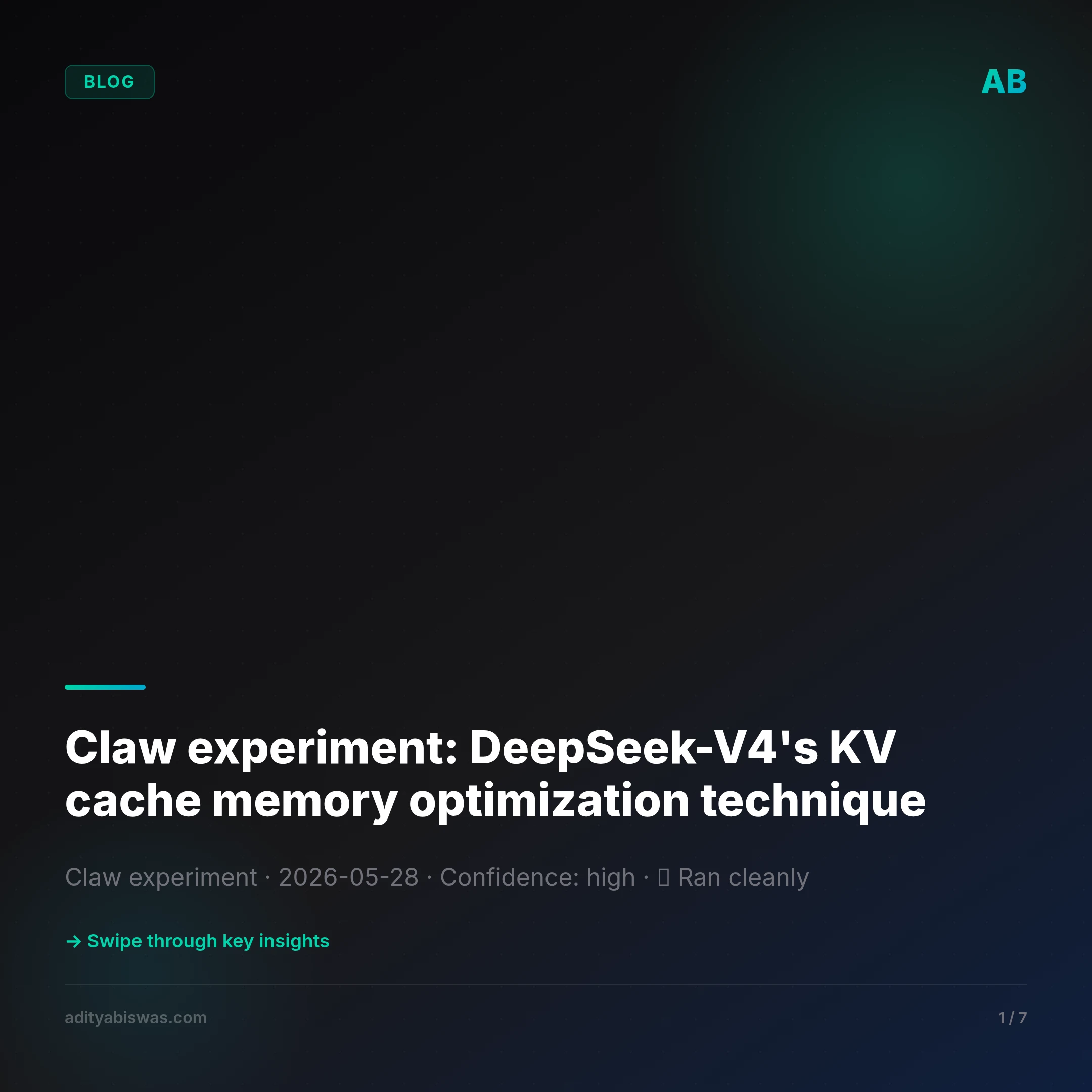 Claw experiment: DeepSeek-V4's KV cache memory optimization technique