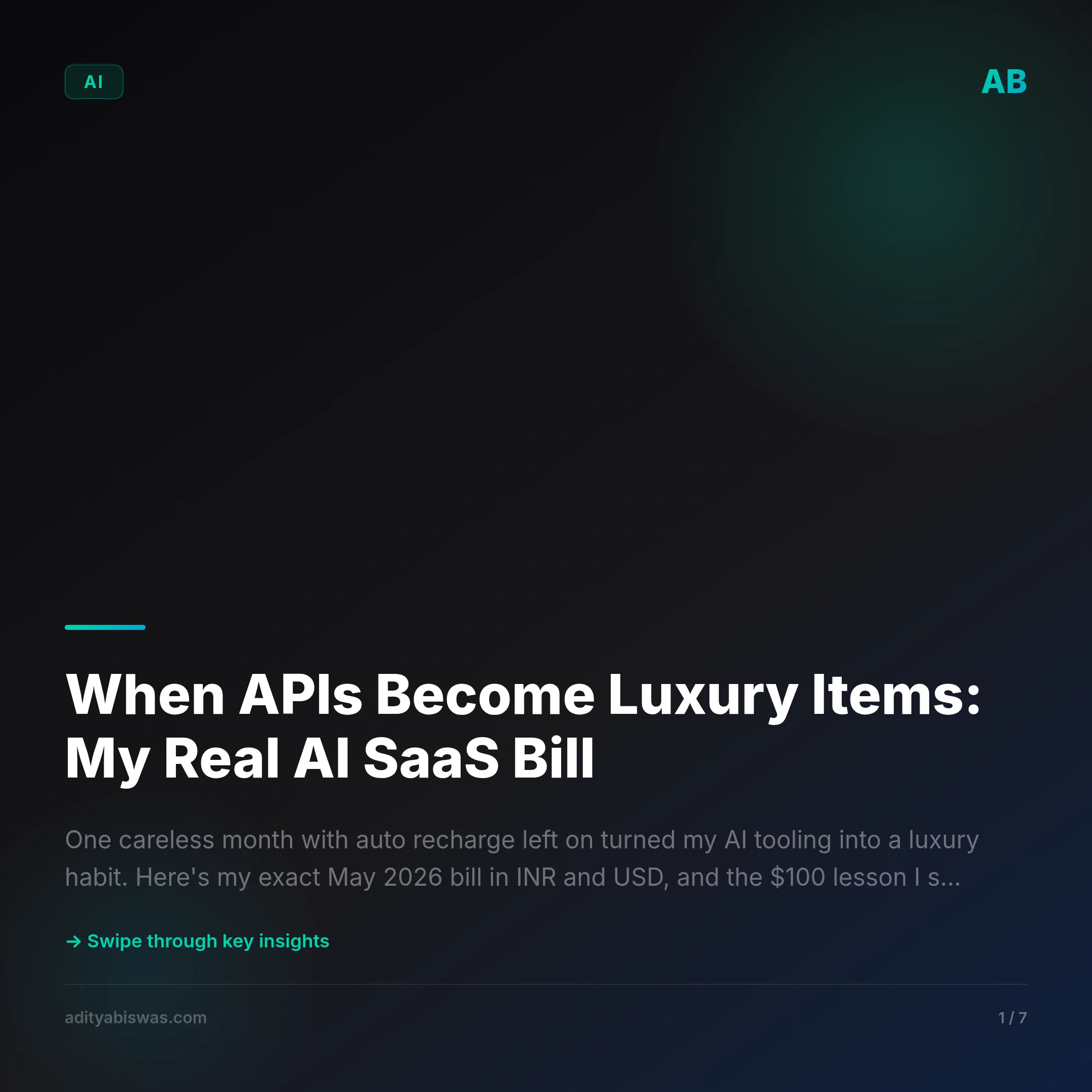 When APIs Become Luxury Items: My Real AI SaaS Bill