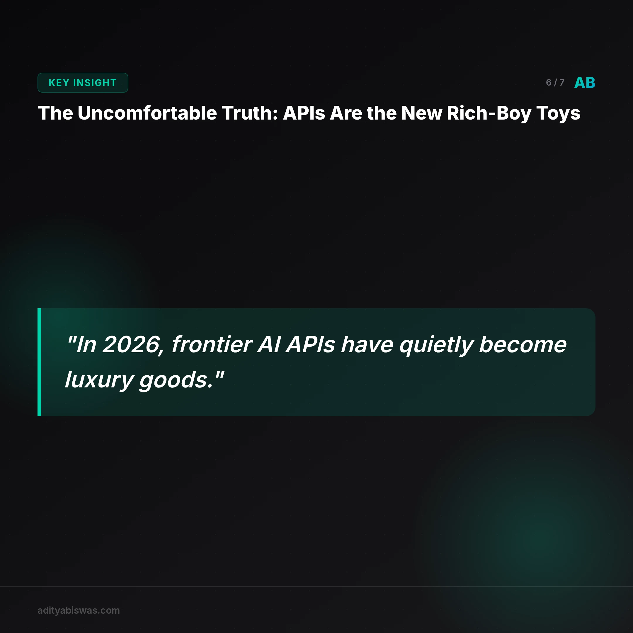 ## The Uncomfortable Truth: APIs Are the New Rich-Boy Toys