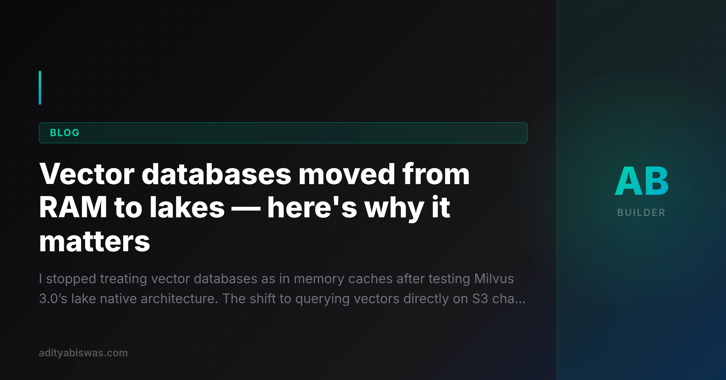 Vector databases moved from RAM to lakes — here's why it matters