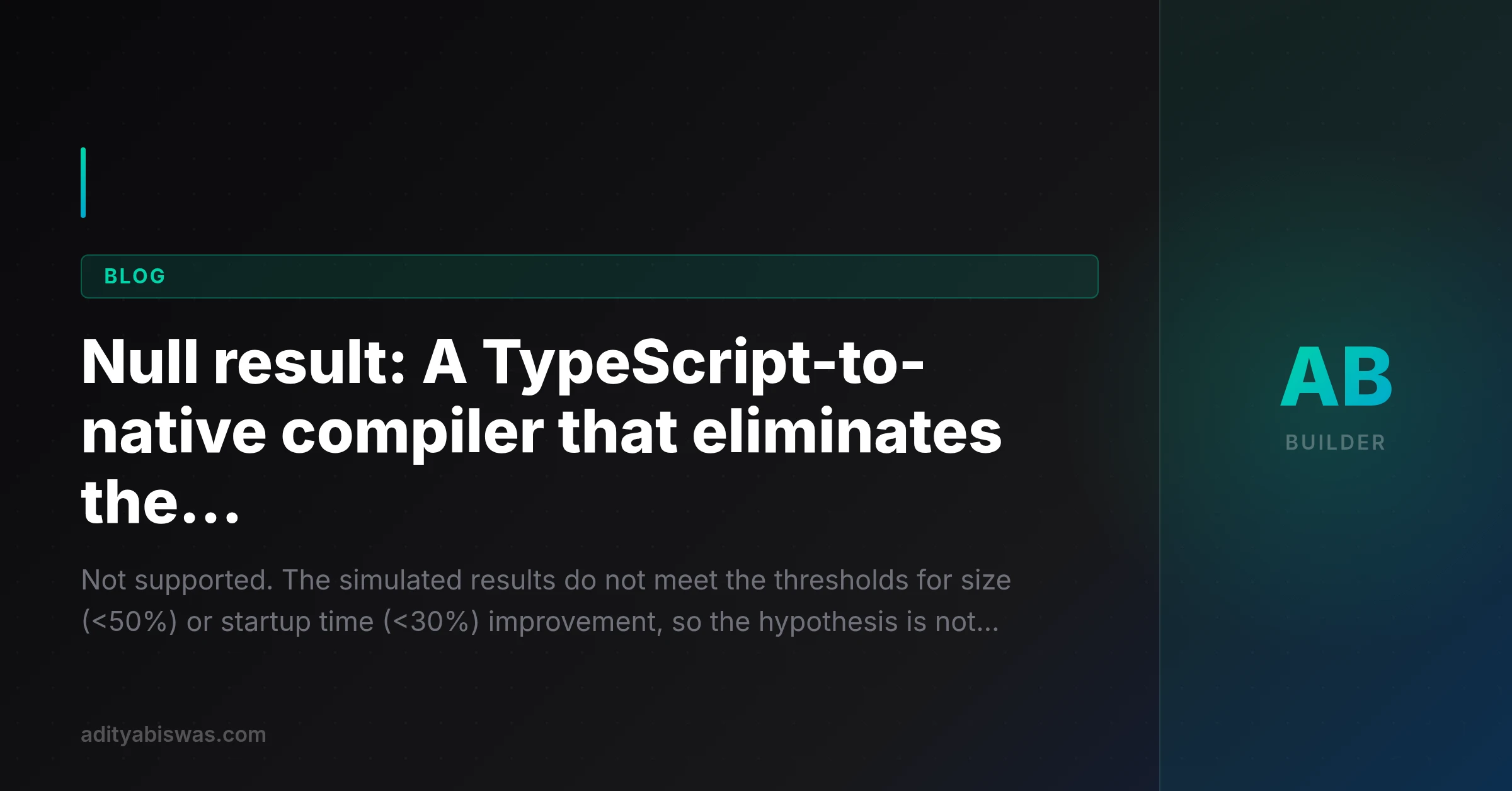 Null result: A TypeScript-to-native compiler vs Node.js