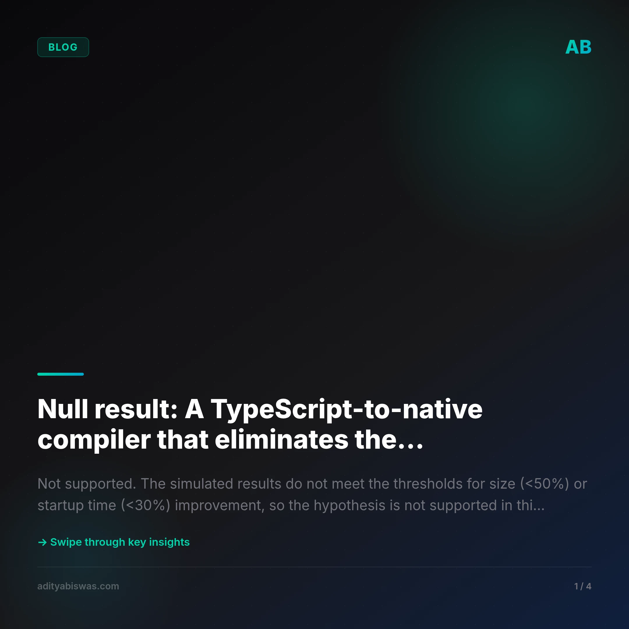 Null result: A TypeScript-to-native compiler vs Node.js