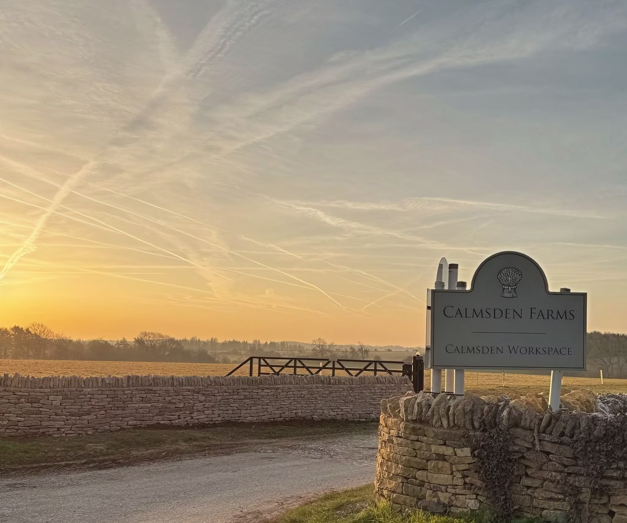 Sunset across Calmsden countryside