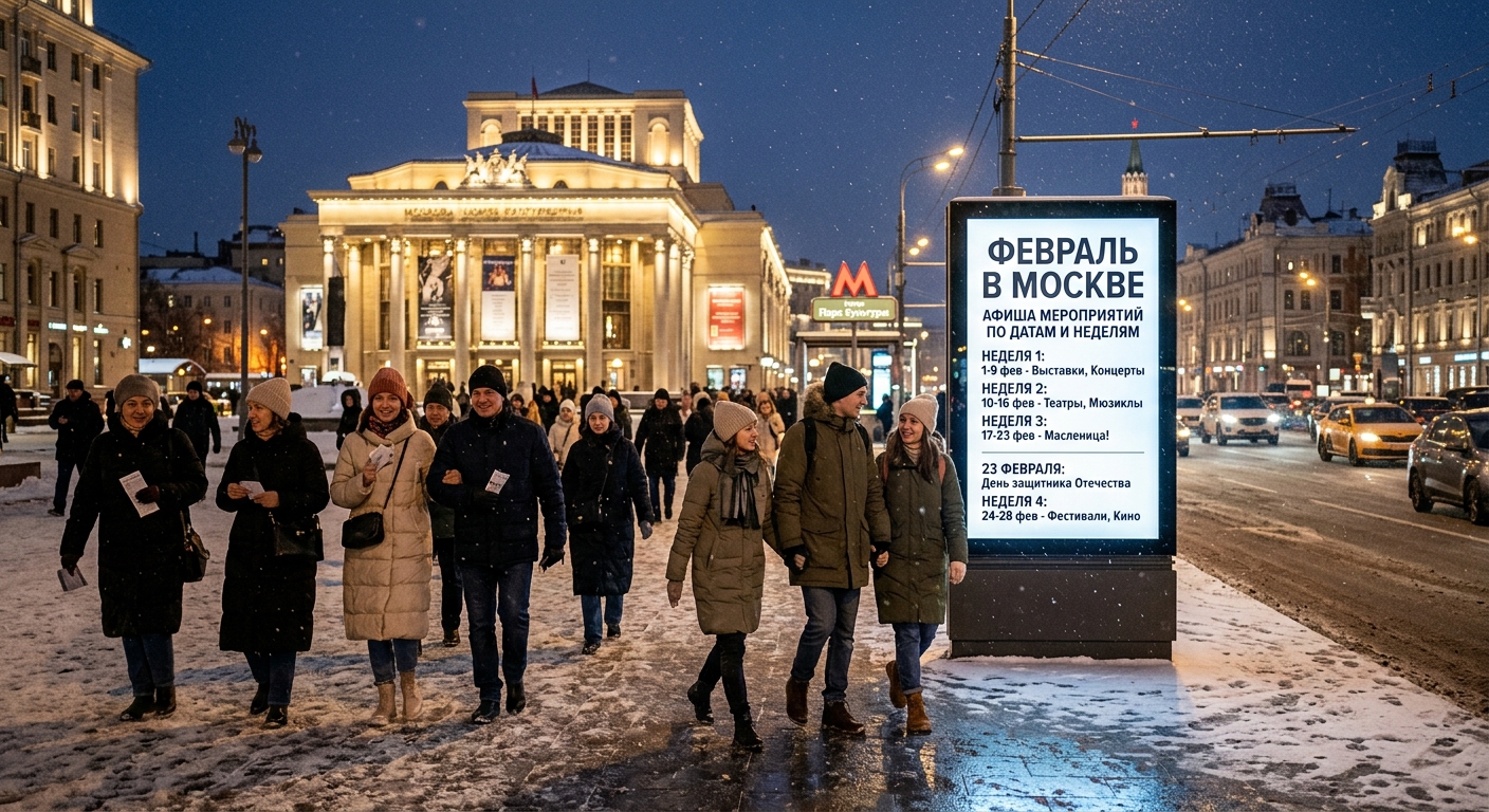 Иллюстрация к статье: Куда сходить в Москве в феврале: зимние развлечения и события