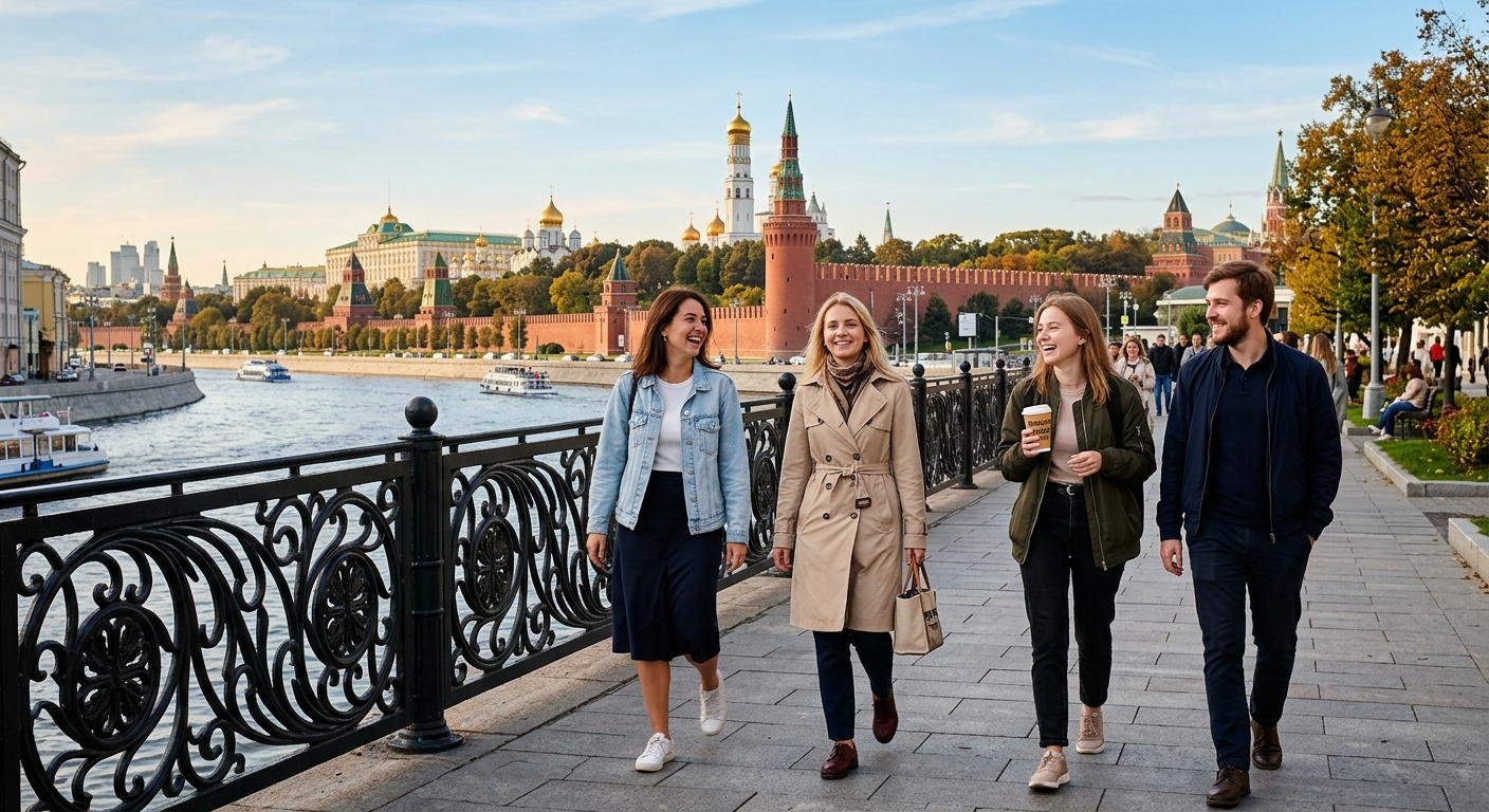 Иллюстрация к статье: Куда сходить погулять в Москве: маршруты, парки и атмосферные районы