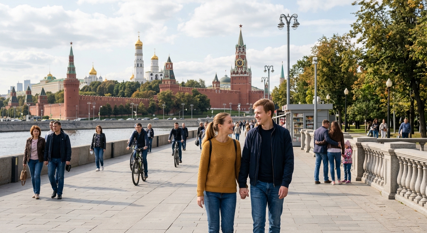 Иллюстрация к статье: Куда сходить погулять в Москве: маршруты, парки и атмосферные районы