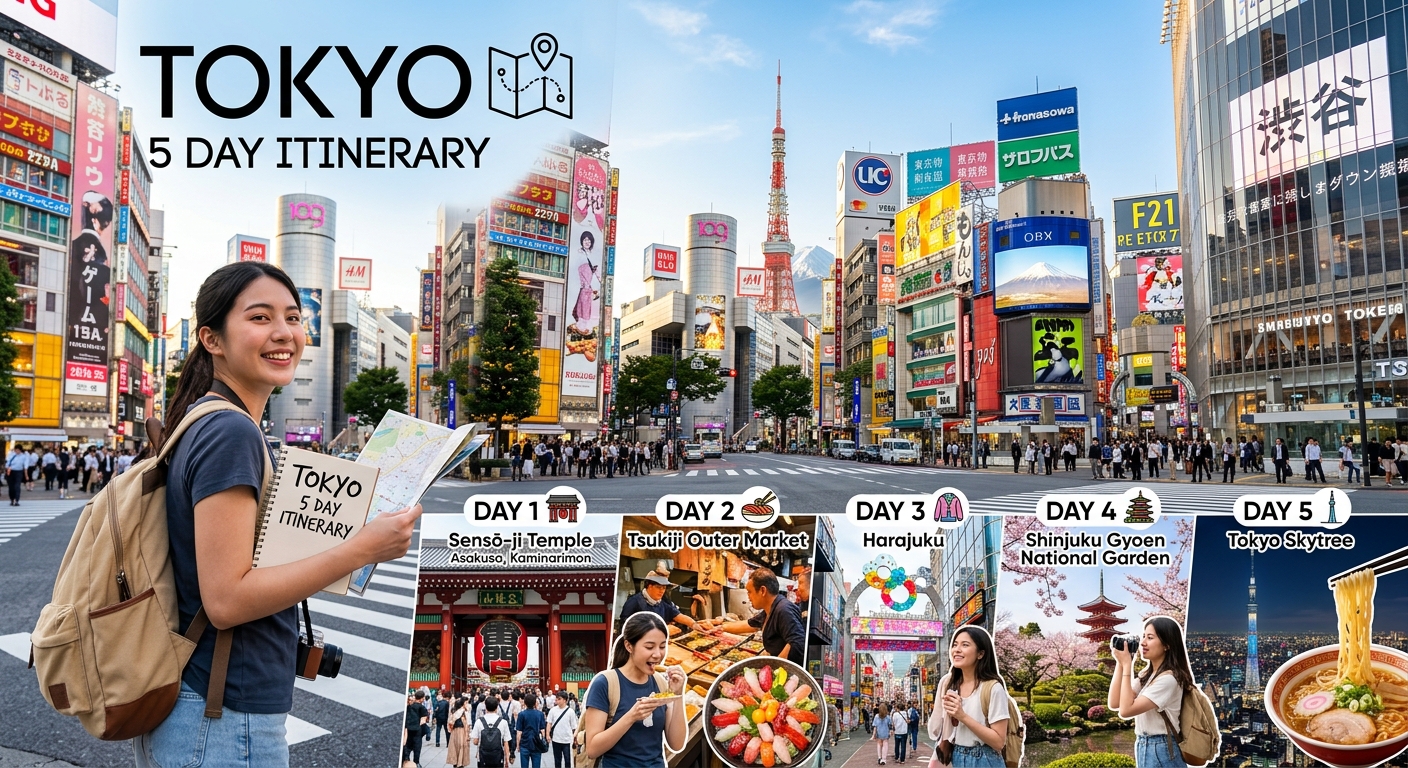 Illustration for article: The Ultimate Tokyo 5 Day Itinerary