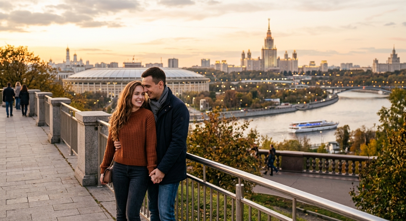 Иллюстрация к статье: Куда сходить с девушкой в Москве: романтические места и идеи