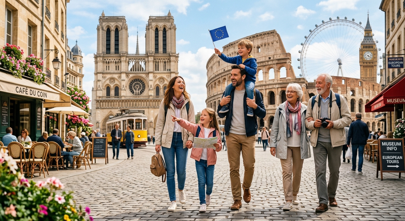 Illustration for article: Top 10 Best Places to Visit with Kids in Europe