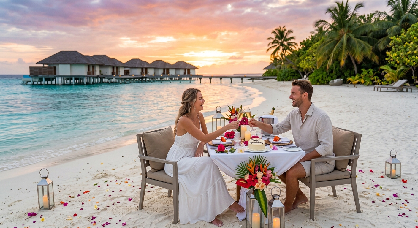 Illustration for article: Unforgettable Anniversary Ideas in the Maldives