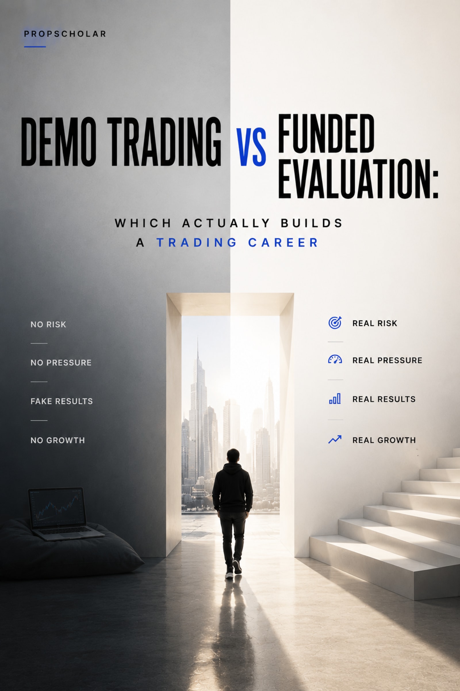 Demo Trading vs Funded Evaluation: Which Actually Builds a Trading Career