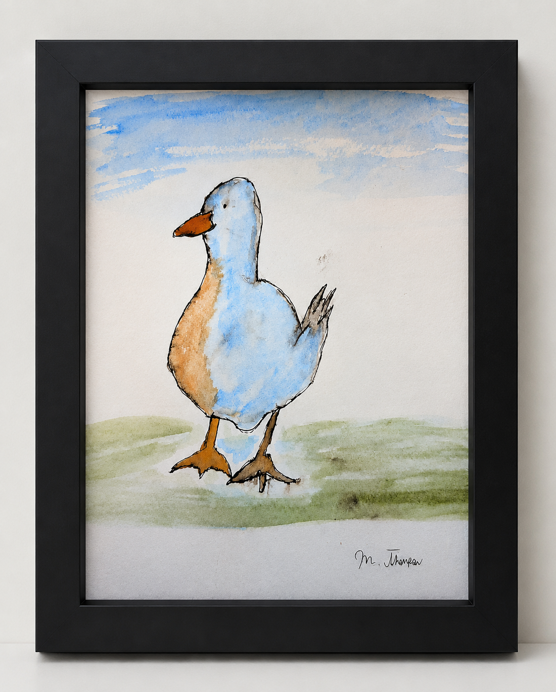 Puddle Duck Watercolor Print by Canadian artist Mark Thompson
