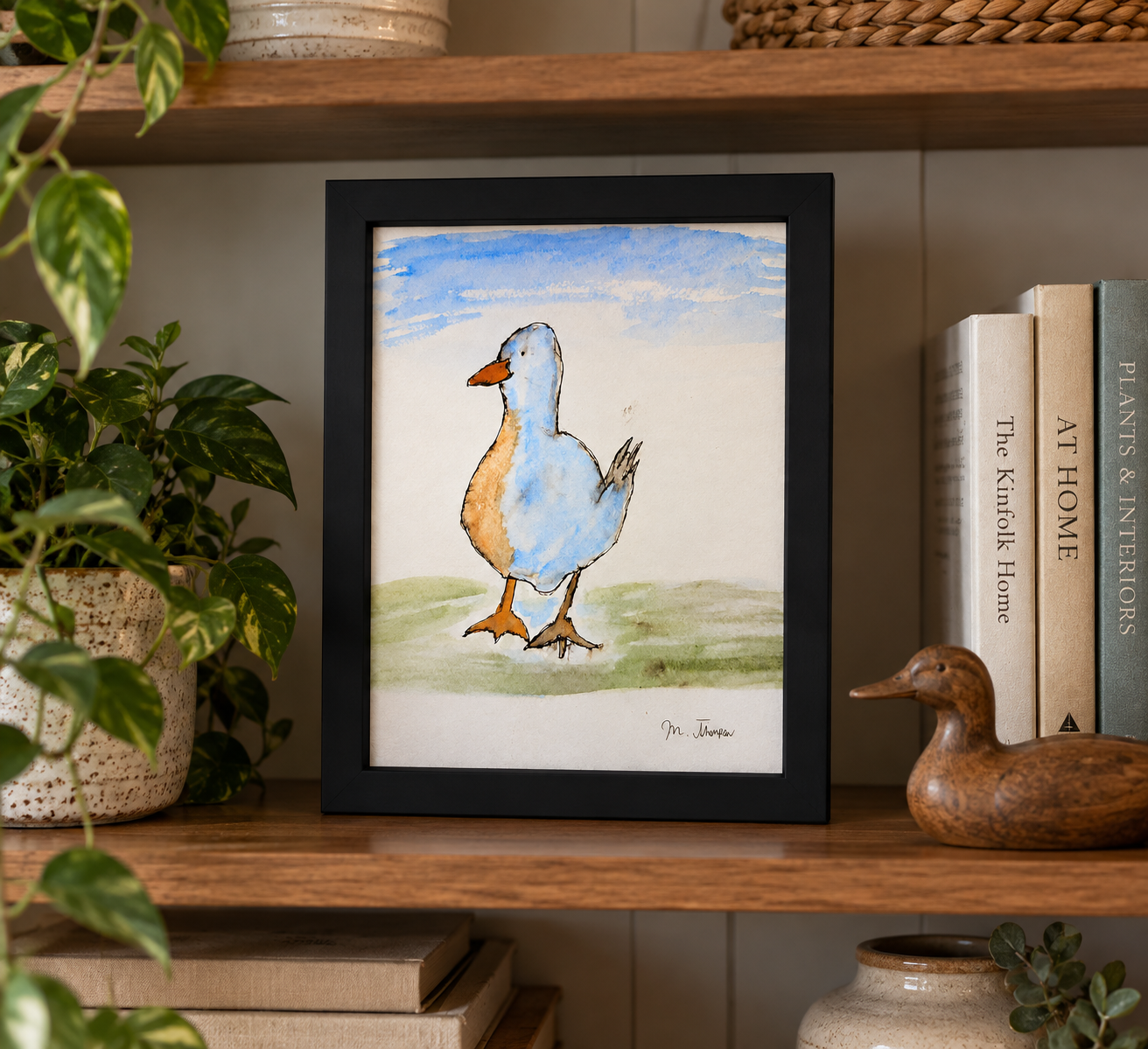 Puddle Duck Watercolor Print by Canadian artist Mark Thompson
