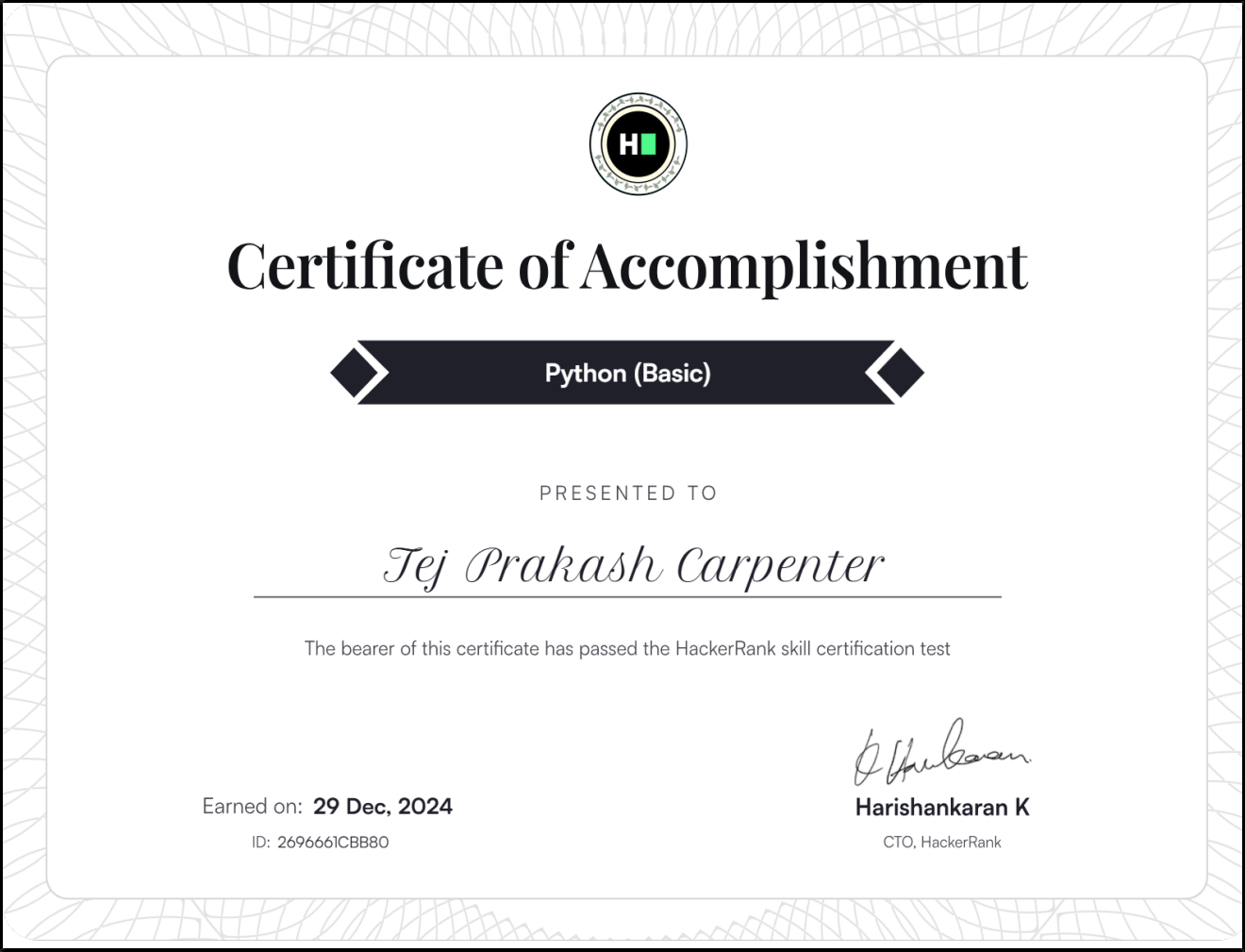 Python Basics (HackerRank)