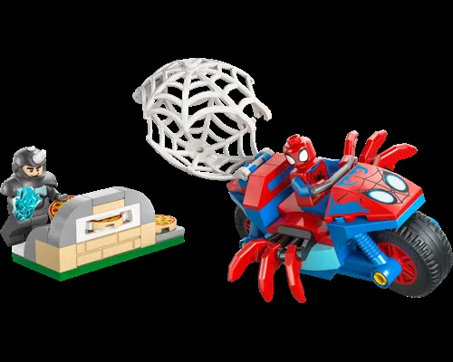 Spidey on his Motorcycle vs. Rhino Image
