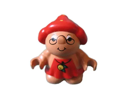 Duplo Figure Little Forest Friends, Female, Red Dress with Yellow Berry Pattern (Melba Strawberry) (4142315) Image