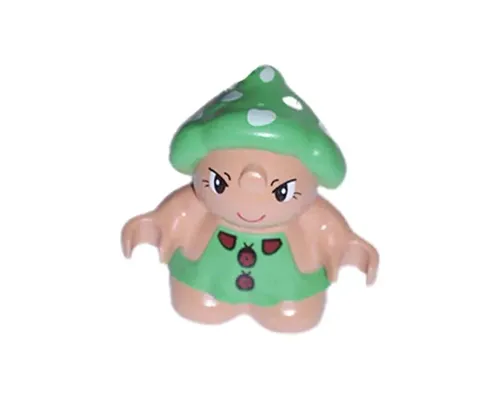 Duplo Figure Little Forest Friends, Female, Green Dress with Ladybugs Pattern (Grizzly Toadstool) Image