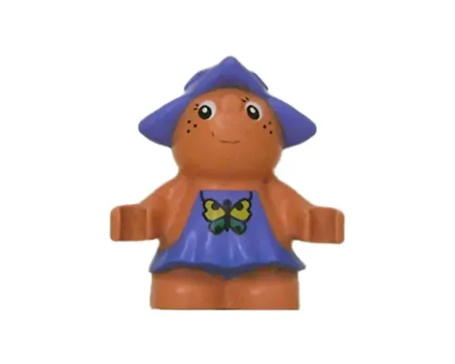 Duplo Figure Little Forest Friends, Female, Medium Violet Dress with Butterfly Pattern (Jangle Bluebell) Image