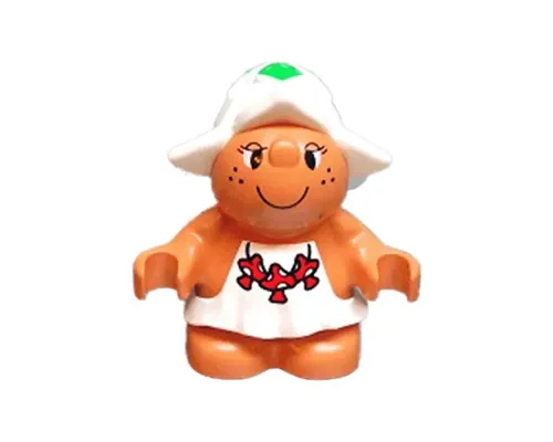Duplo Figure Little Forest Friends, Female, White Dress with Red Mushrooms Pattern (Snoozy Meadowsweet) Image