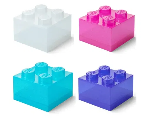 Purple Clear Brick Shaped Storage Box Purple Clear Brick Shaped Storage Box Image