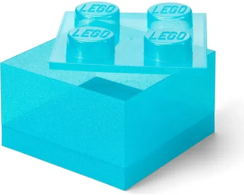 Light Blue Clear Brick Shaped Storage Box Light Blue Clear Brick Shaped Storage Box Image