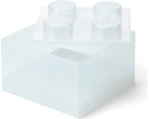 White Clear Brick Shaped Storage Box White Clear Brick Shaped Storage Box Image