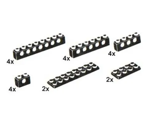 20 Technic Beams and Plates Black 20 Technic Beams and Plates Black Image