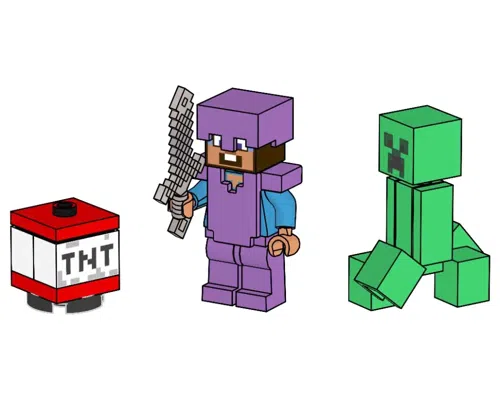 Steve with Creeper and TNT Steve with Creeper and TNT Image