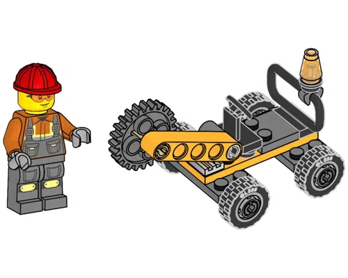 Construction Worker with Rotary Cutter Construction Worker with Rotary Cutter Image