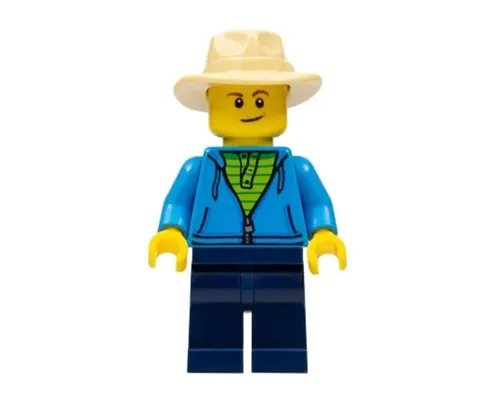 Fisherman, Dark Azure Jacket, Dark Blue Legs, Tan Fedora  Hat Image