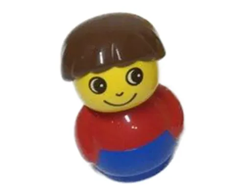 Primo Figure Boy with Blue Base, Red Top, Brown Hair (4107979) Image