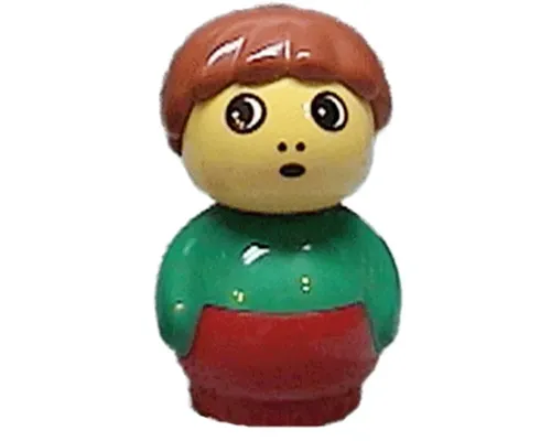 Primo Figure Boy with Red Base, Green Top, Dark Orange Hair (4107977) Image